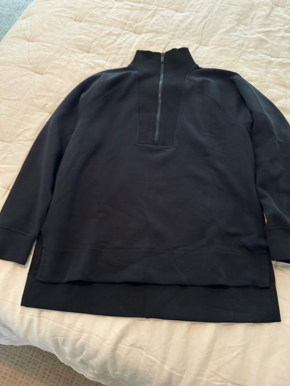 SPANX air essentials brushed half zip tunic in black size medium